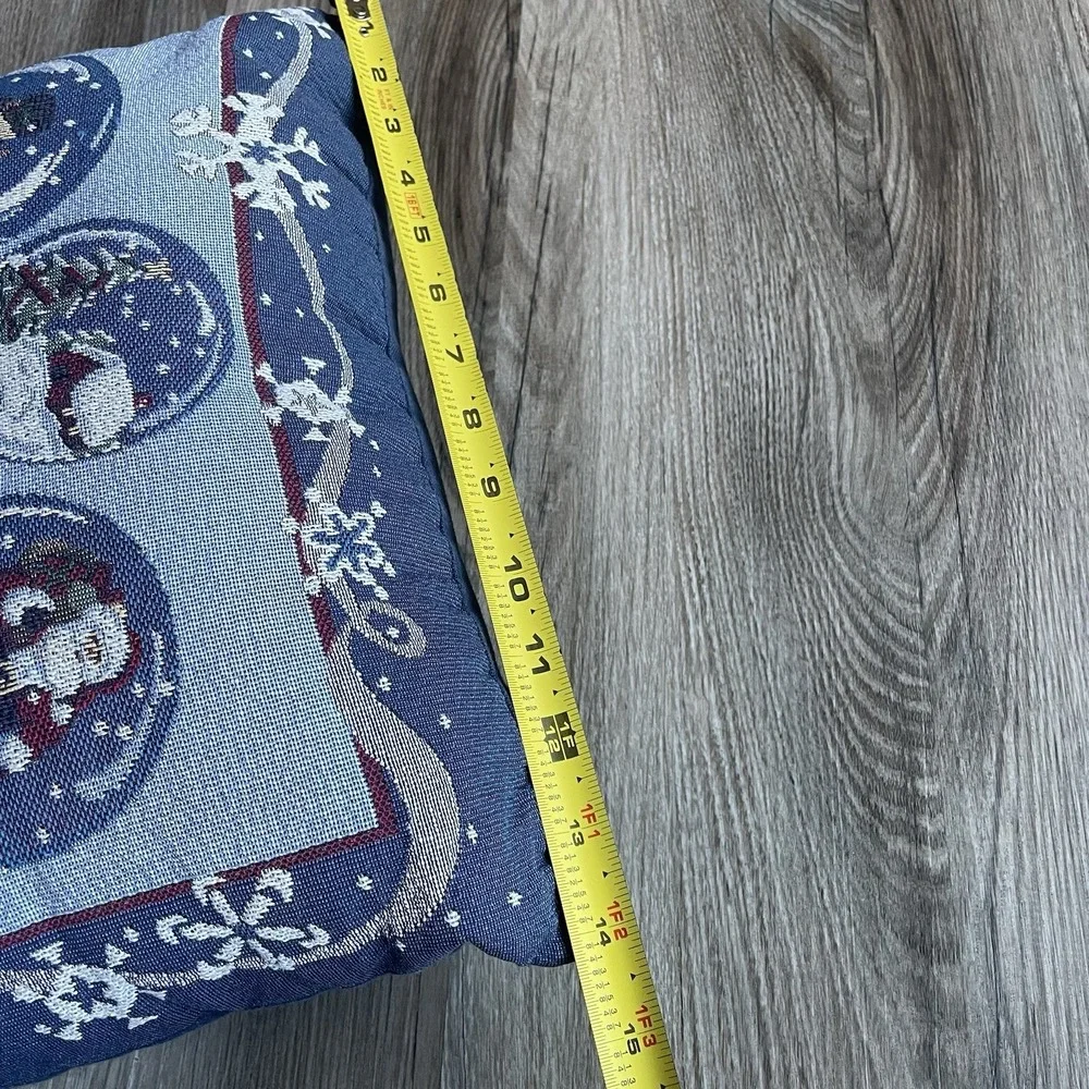 Vintage Christmas Tapestry Throw Pillow Couch Snowman Winter Snow Globe 14